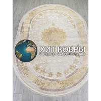 Турецкий ковер Zarina 064 Крем-золото овал